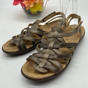 Naturalizer Gold Leather Strappy Sandal Size 10 MCS7312N